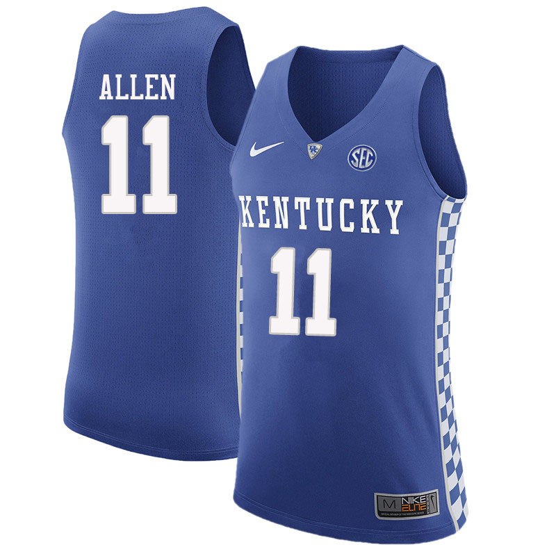 Men #11 Dontaie Allen Kentucky Wildcats College Basketball Jerseys Sale-Blue